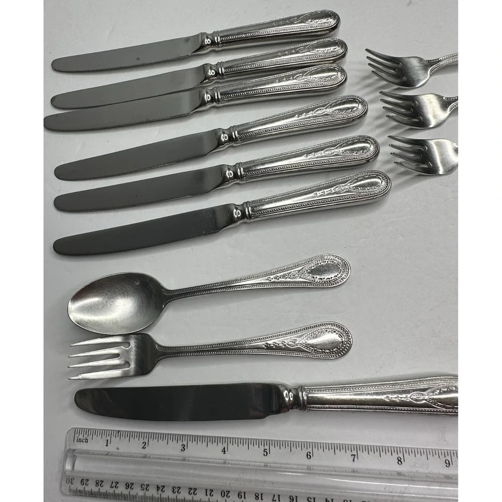 Wallace CONTINENTAL‎ BATEMAN 18/10 Stainless Flatware 12 pc set Fork Spoon Knife